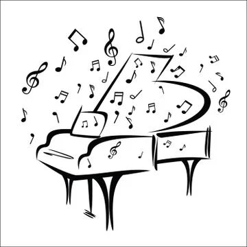 Piano sketch Ilustração Stock