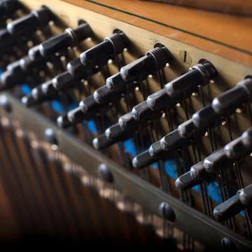 Piano strings Stock Photos