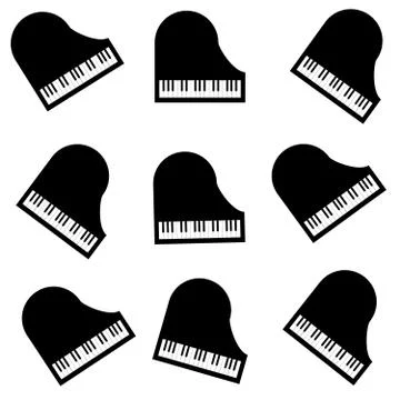 Piano on white background Stock Illustration