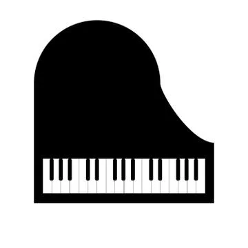 Piano on white background Stock Illustration