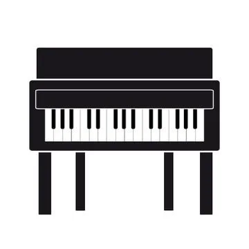 Piano on white background Stock Illustration
