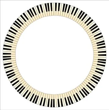 Pianom keys circle Stock Illustration