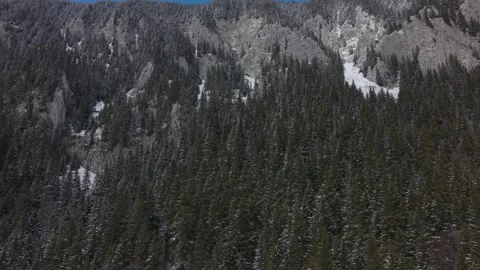 Piatra Craiului drone pullback reveal Stock Footage 333249154