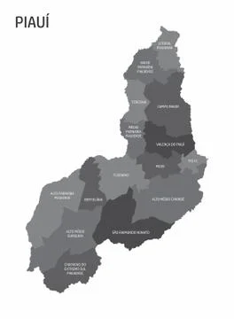 Piaui State regions map Stock Illustration