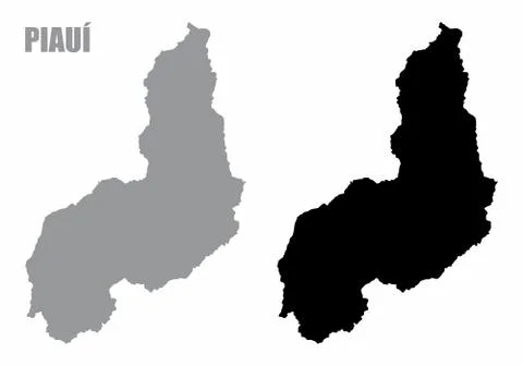Piaui State silhouette maps Stock Illustration