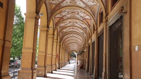 Piazza Camillo Benso Cavour Square, Bologna, Italy Stock Footage