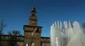 Piazza Castello, Sforzesco Castle, The central tower, Torre del Filarete, Milan HD Footage
