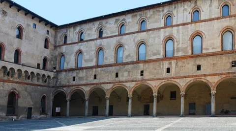 Piazza castello sforzesco Stock Footage 8907688