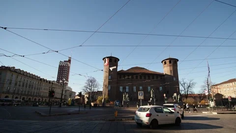 Piazza Castello square in Turin Stock Footage 257199035