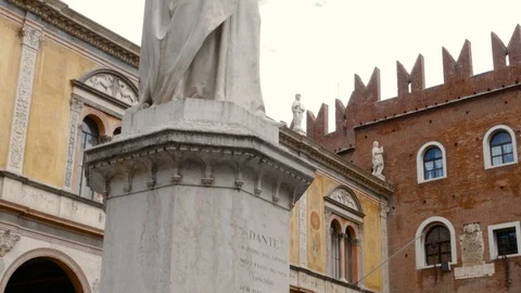Piazza Dante, a statue representing the famous writer Dante Alighieri, the most Stock Footage 104863082