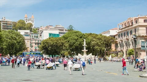 Piazza de Duomo in Messina Sicily Italy Stock Footage 67589086