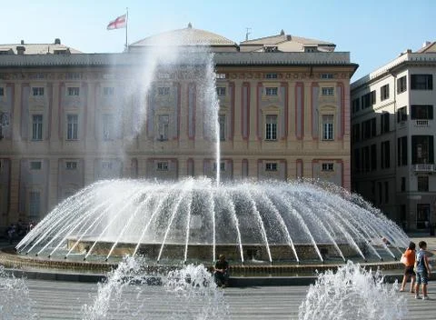 Piazza De Ferrari. Main Square of Genoa. Italy Stock-Fotos