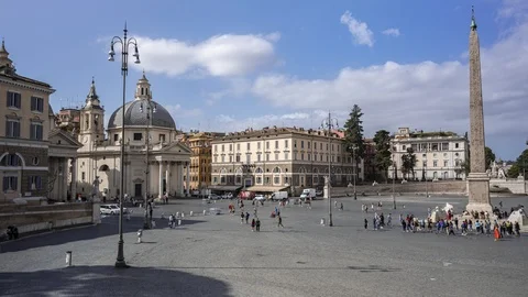Piazza De Popolo in Rome Stock Footage 126331835