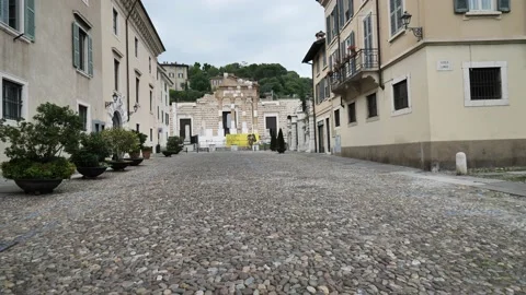 "Piazza del Foro" square in the centre of Brescia, Stock Footage 133579509
