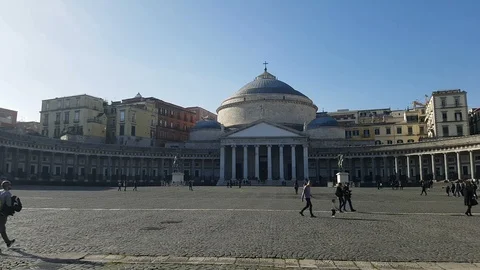 Piazza del Plebiscito, Naples 스톡 동영상 86664941