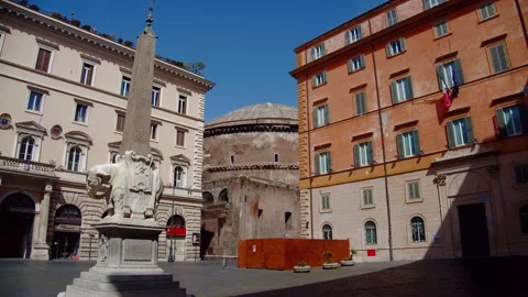 Piazza della Minerva covid19 動画素材 132423896