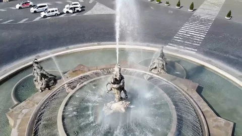 Piazza della repubblica Rome - Empty Square - Long Aerial Shot - Drone Stock Footage 130107365