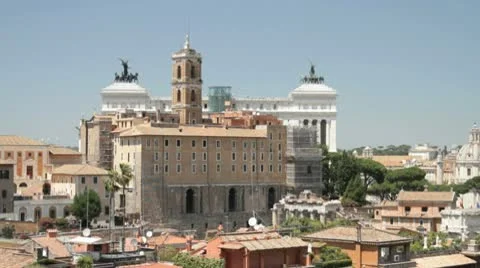 The Piazza della Repubblica in Rome, Italy Stock Footage