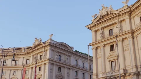 Piazza della Repubblica with unidentified people in Rome Stock-Footage 66960849
