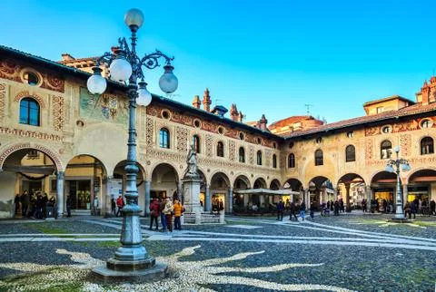 Piazza Ducalein Vigevano. Foto stock
