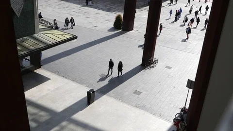 Piazza Eindhoven Slow Motion Stock Footage 81235322