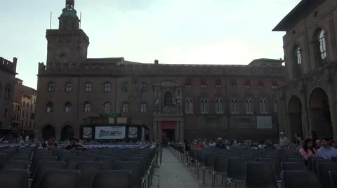 Piazza Maggiore is the main square of Bologna Stock Footage 67197316