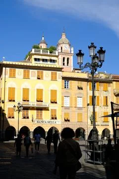 Piazza Mazzini in Chiavari. Stock Photos
