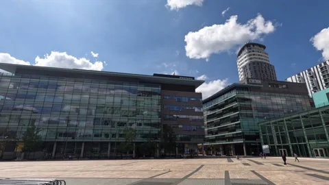 Piazza at Media CIty Stock Footage 204722740