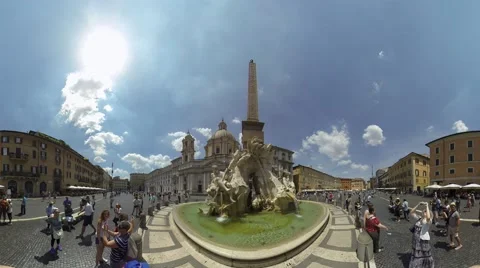 Piazza Navona, an example of Baroque Roman architecture and art 스톡 동영상 66240894