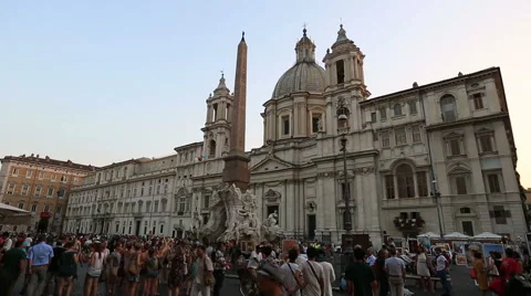 Piazza Navona Stock Footage 53266168