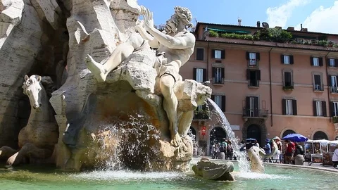 Piazza Navona Stock Footage 75333995