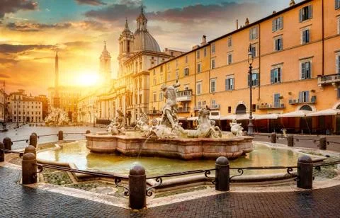 The piazza Navona Stock Photos