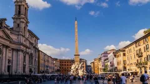 Piazza Navona in Rome - Hyperlapse Video Video stock 102750190