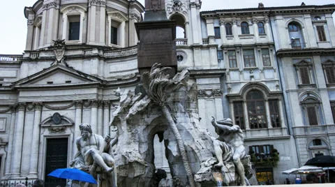 Piazza Navona Rome Italy hyperlapse Vídeos de archivo 32140741