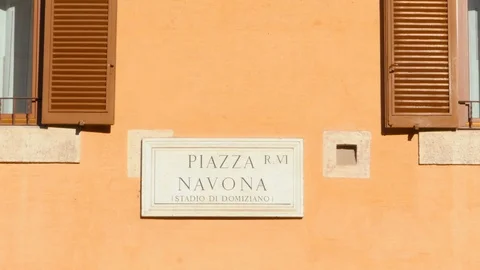 Piazza Navona sign Stock Footage 95583554