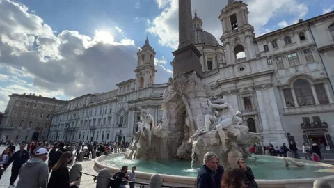 Piazza Navona Square, Rome Stock Footage 200445568
