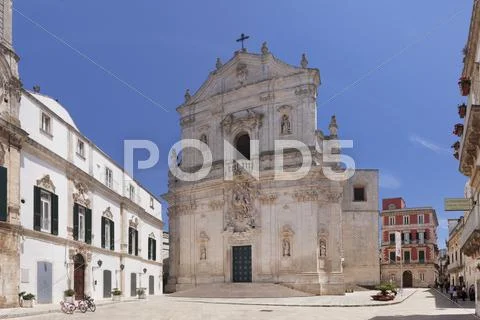 Piazza Plebiscito, Basilica di San Martino, Martina Franca, Valle d'Itria, Stock Photos