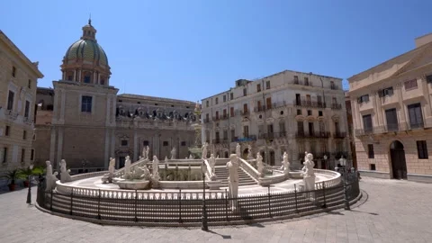 Piazza Pretoria also known as the Square of Shame in Palermo Stock Footage 161222811