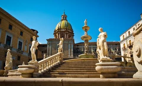 Piazza pretoria low angle Stock Photos
