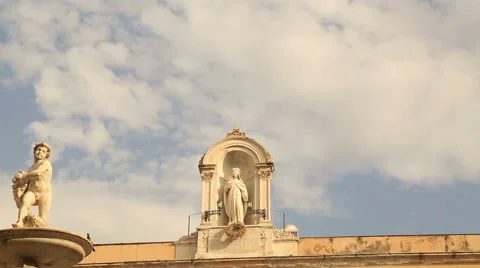 Piazza Pretoria or Cloud Time Lapse Video stock 53257753