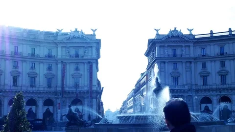 Piazza Repubblica, Rome Video stock 83178458