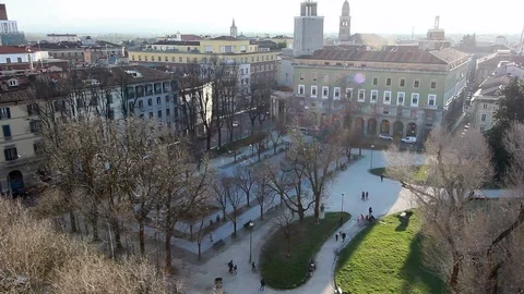 Piazza Roma Cremona, Lombardy, Italy Stock Footage