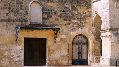 Piazza San Giorgio Arcade 3 - Melpignano Stock Footage 106035197