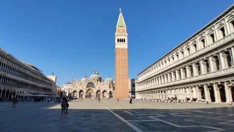 Piazza San Marco, Public Square Of Venice, Italy Video stock 143358592