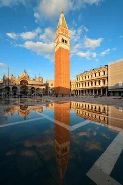 Piazza San Marco reflection Stock Photos