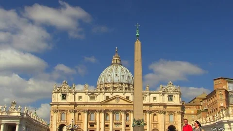 Piazza San Pietro (St. Peter Square), Vatican City, Rome, Italy Zoom Out Stock Footage 72189072
