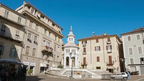 Piazza (square) della Bollente Acqui Terme Italy Stock Footage 79668426
