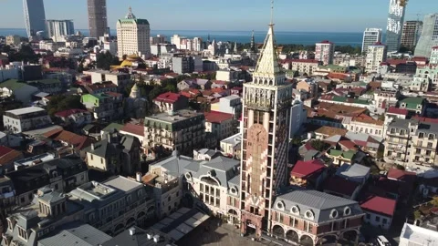 Piazza Square from a height, Batumi. Beautiful Architecture of Georgia Stock Footage 238032883