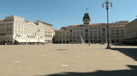 Piazza Unità, Trieste, Italy. Stock Footage