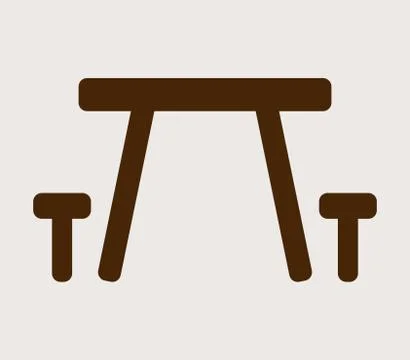 Pic nic table icon on white background Stock Illustration